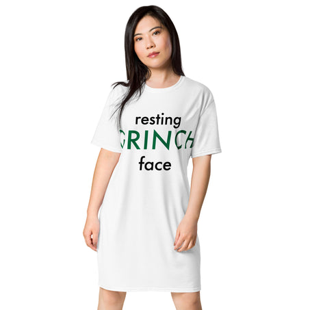 RESTING GRINCH FACE T-shirt dress