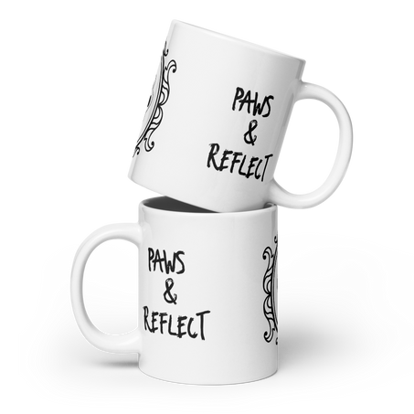 PAWS & REFLECT - White glossy mug