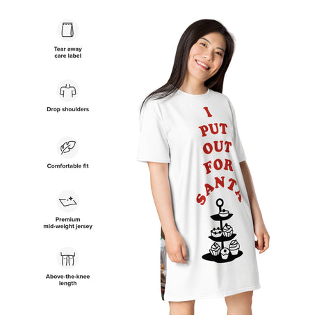 I PUT OUT FOR SANTA v4 T-shirt dress